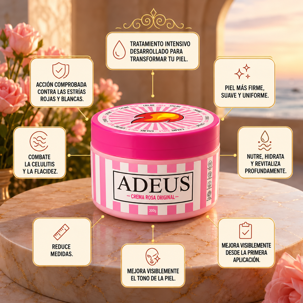 ADEUS Crema Restauradora 300G – Crema Corporal Reafirmante Intensiva para el Cuidado Corporal